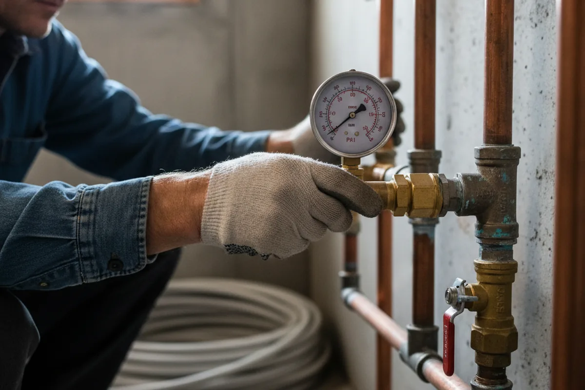 Pressure testing a repaired line during Water Line Repair in South Milwaukee